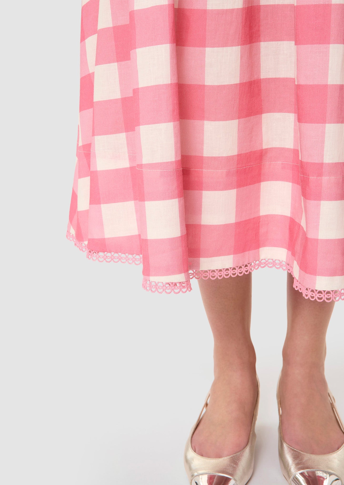 Javoue pink gingham skirt