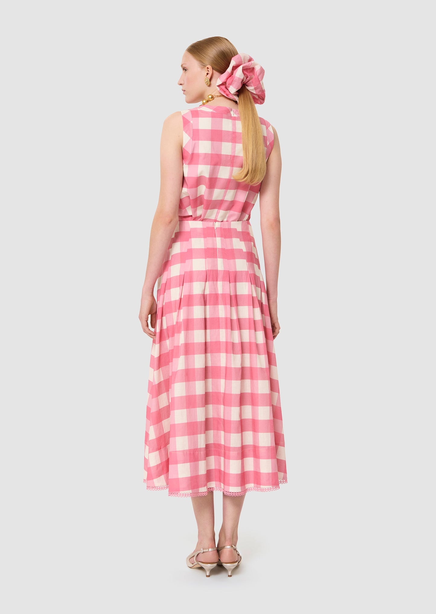 Javoue pink gingham skirt