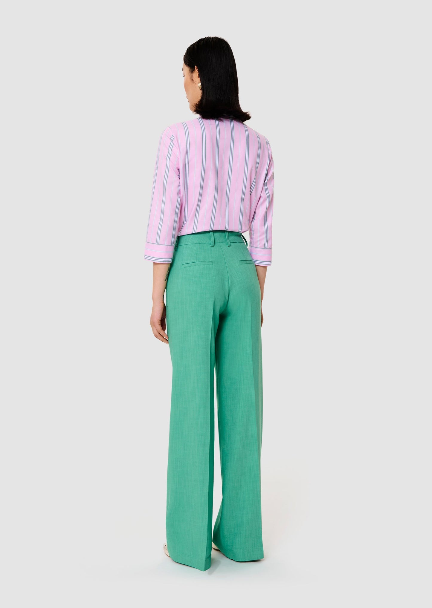 Pan green in flammed fabric