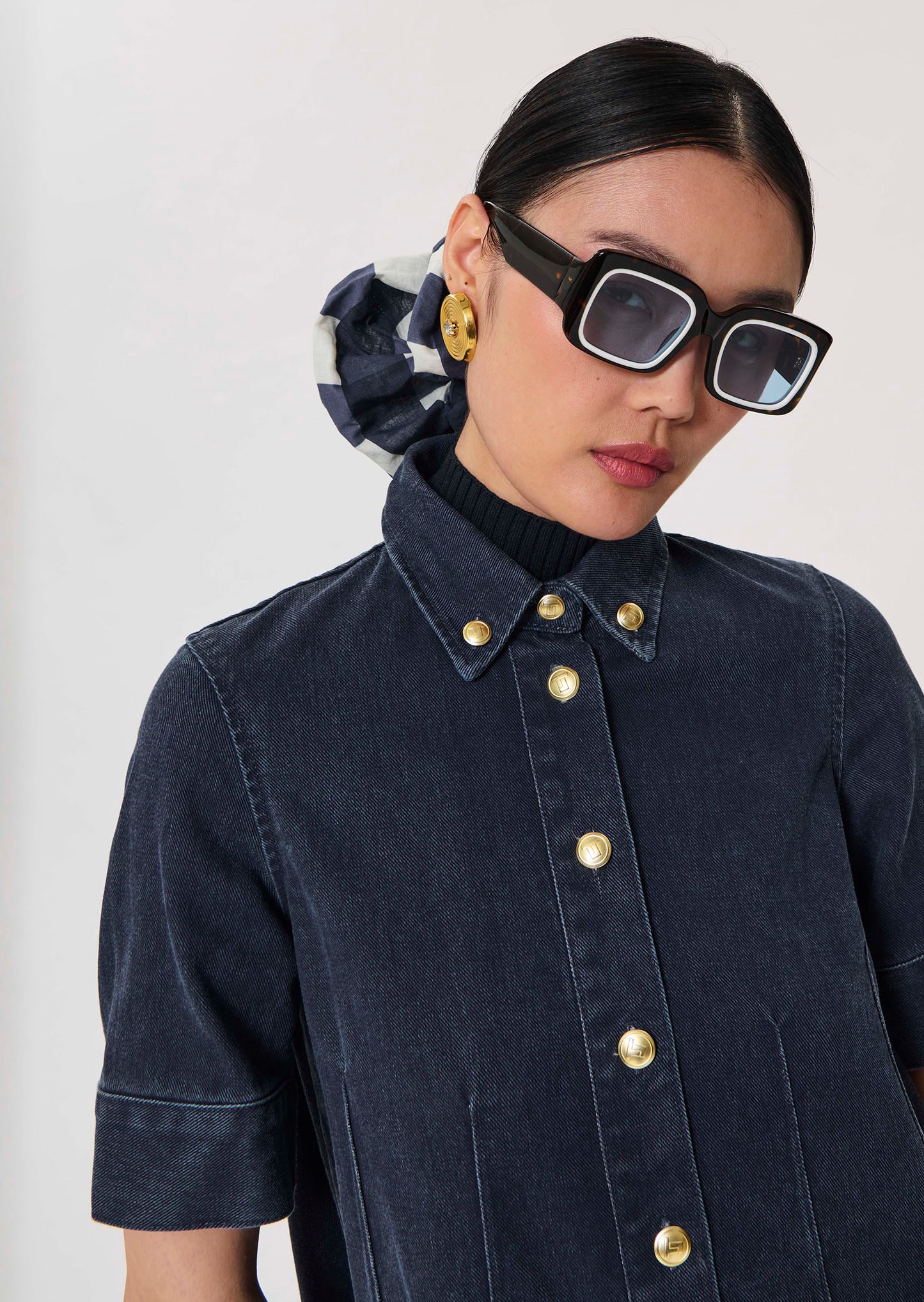 Riva dark blue cotton dress