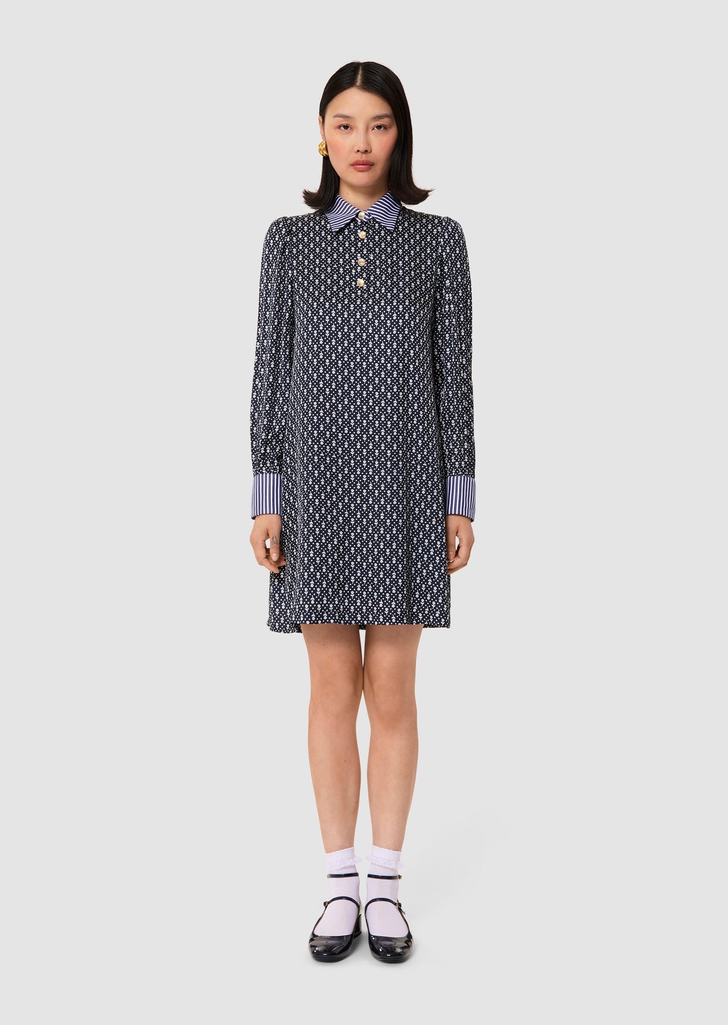 Rolfino midnight floral print dress
