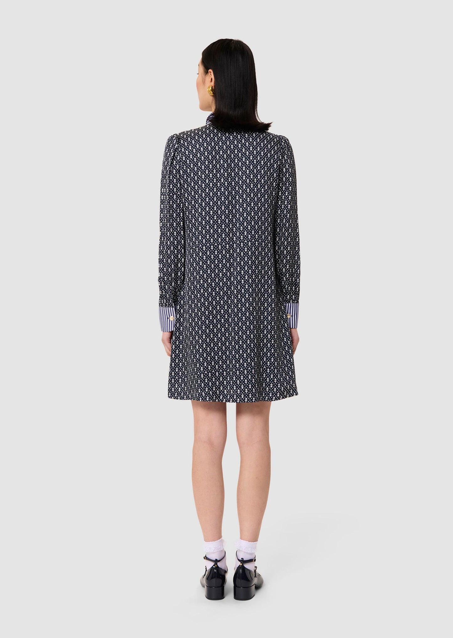Rolfino midnight floral print dress