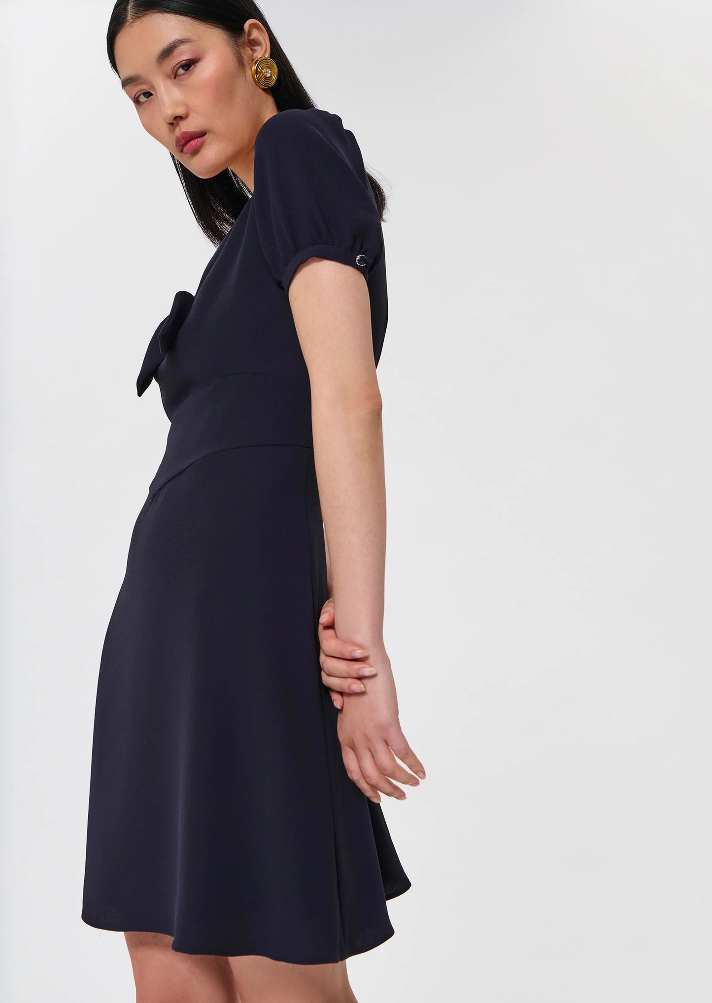 Rochel midnight blue fluid crepe dress