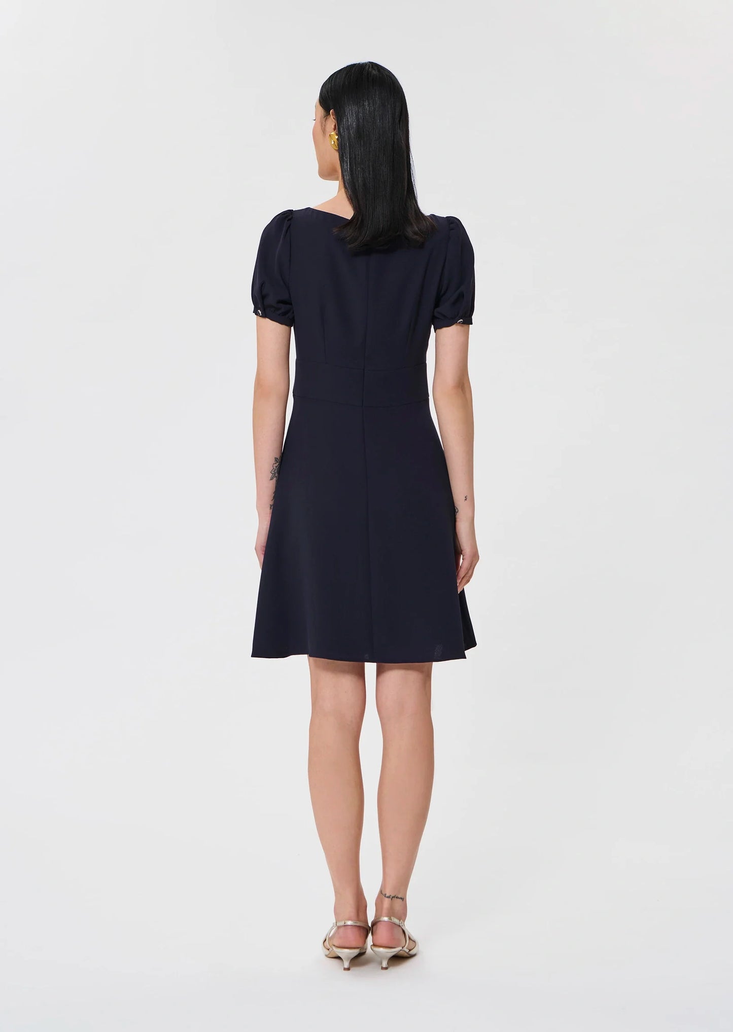 Rochel midnight blue fluid crepe dress