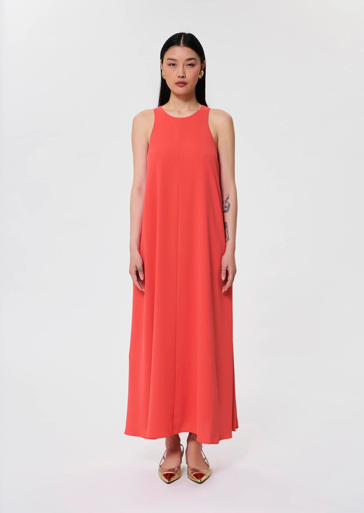 Roxanne red crepe dress