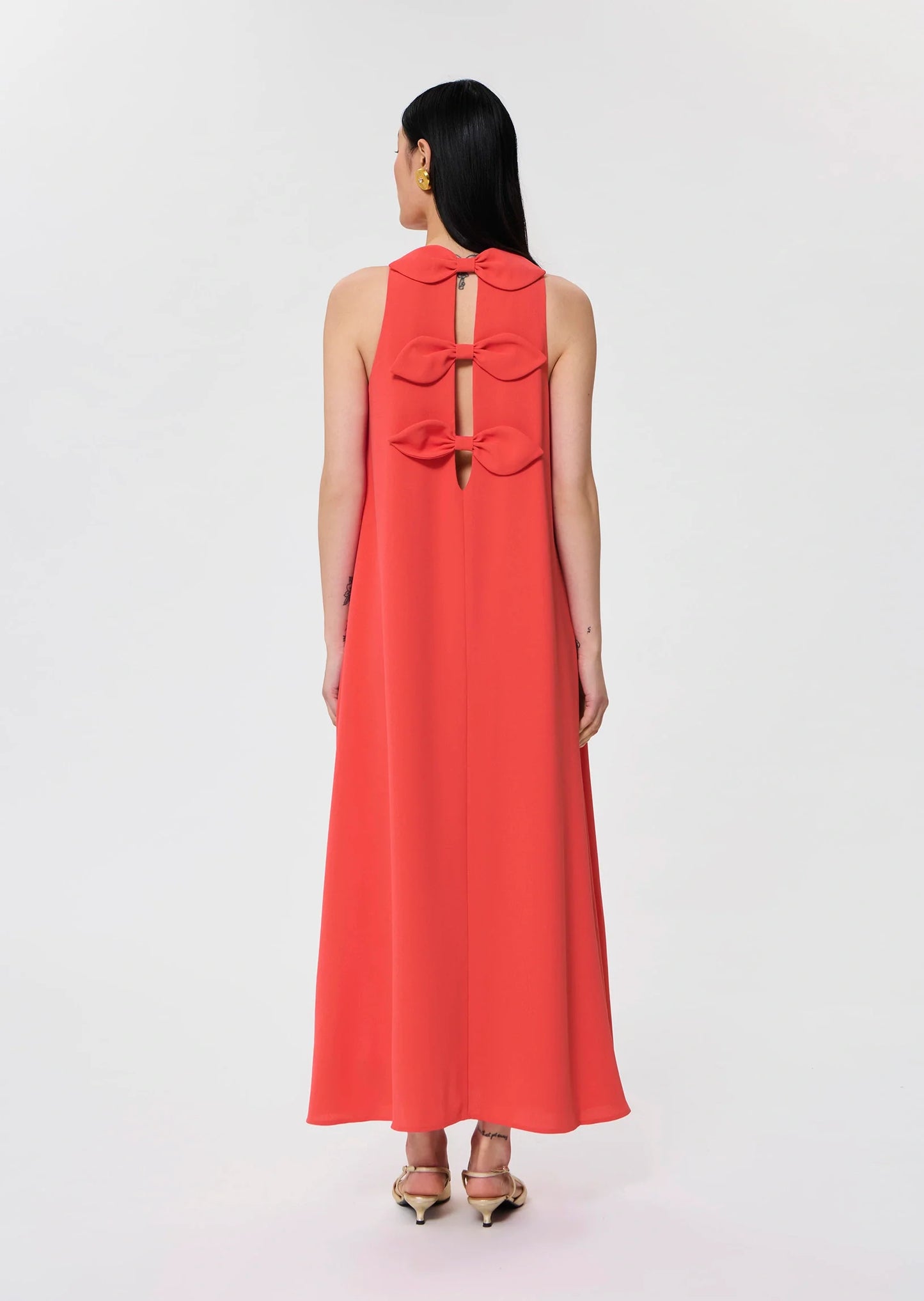 Roxanne red crepe dress