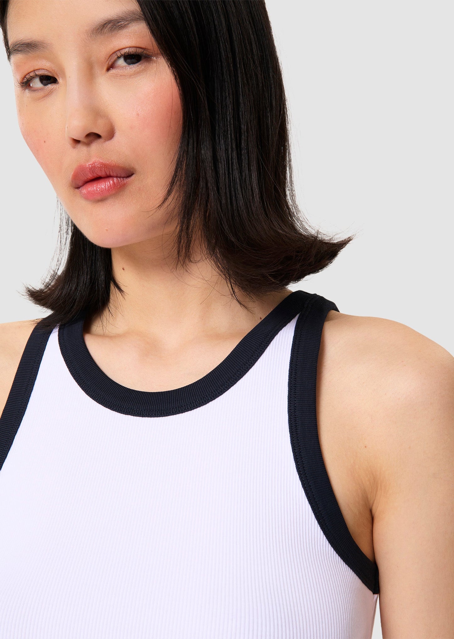 Trish midnight blue ribbed vest top