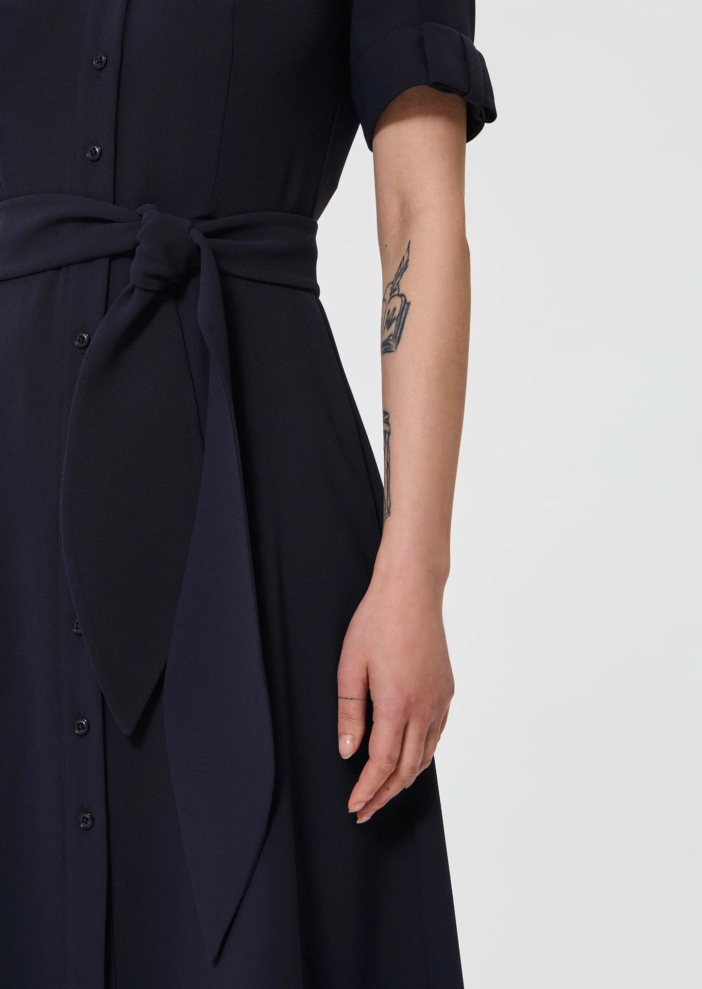Ricochet midnight-blue fluid crepe dress