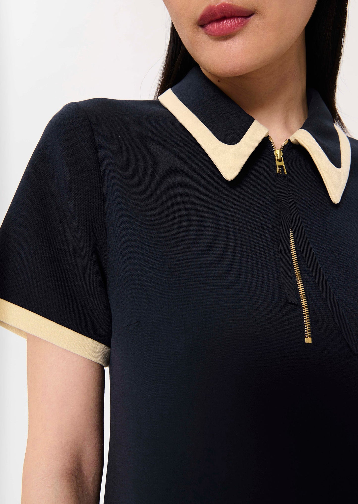Rubina midnight-blue double canvas dress