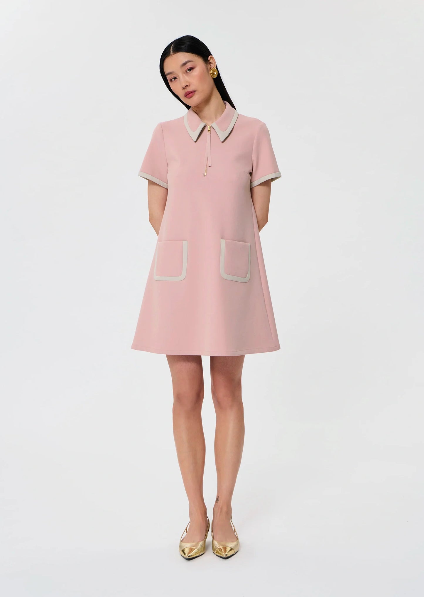 Rubina pink double canvas dress