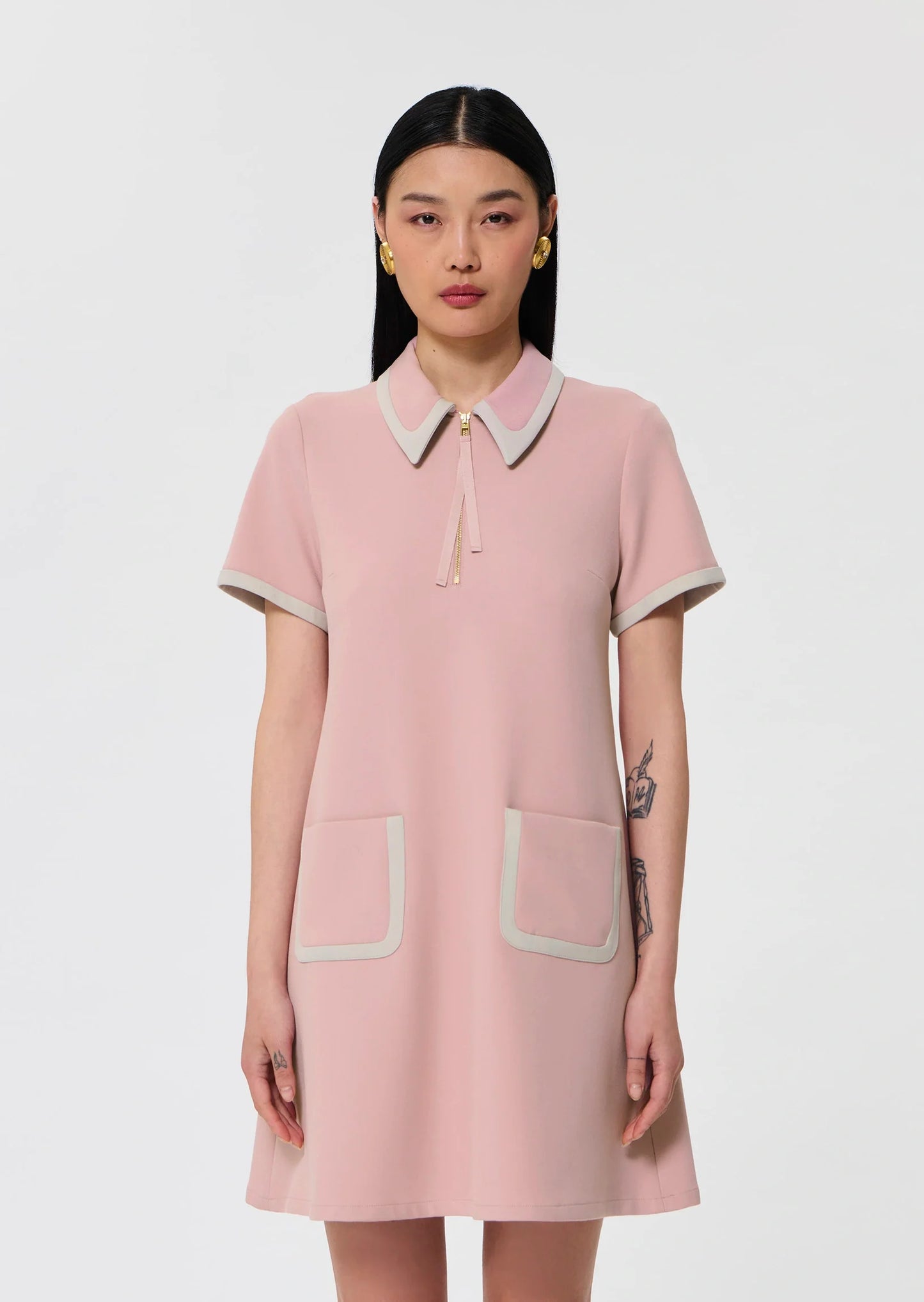Rubina pink double canvas dress