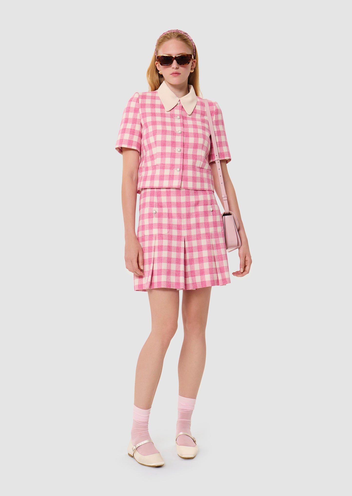 Josef pink gingham skirt