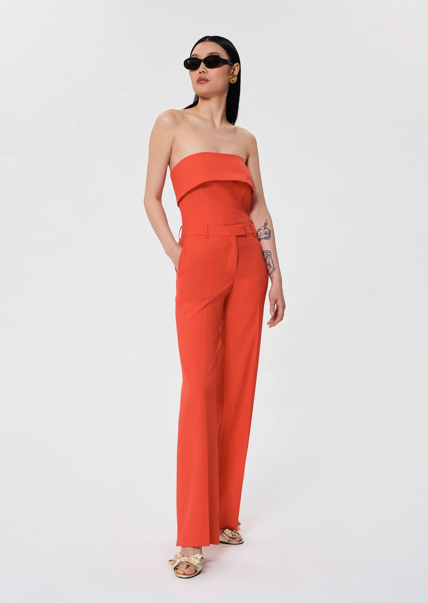Poupee red tailored wool pants