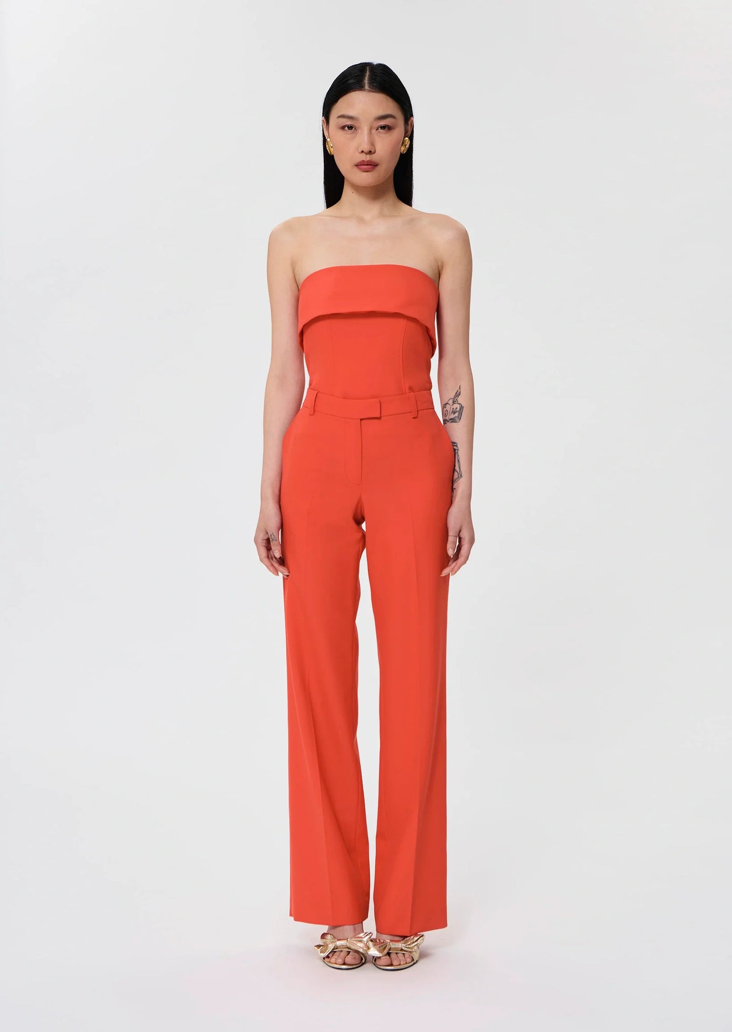 Poupee red tailored wool pants