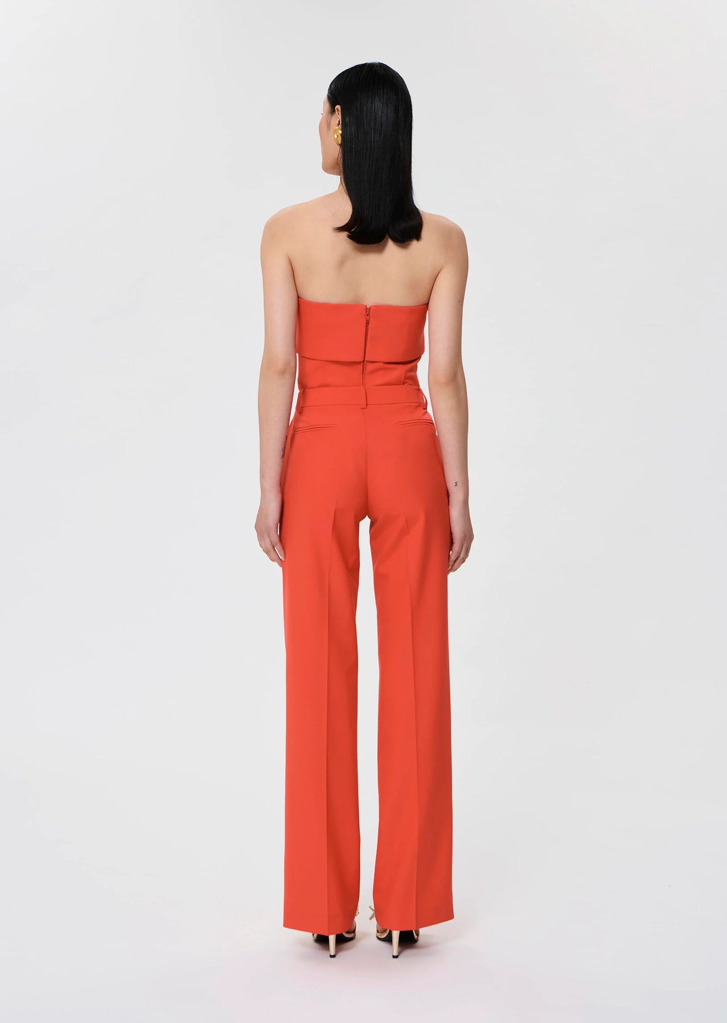 Poupee red tailored wool pants