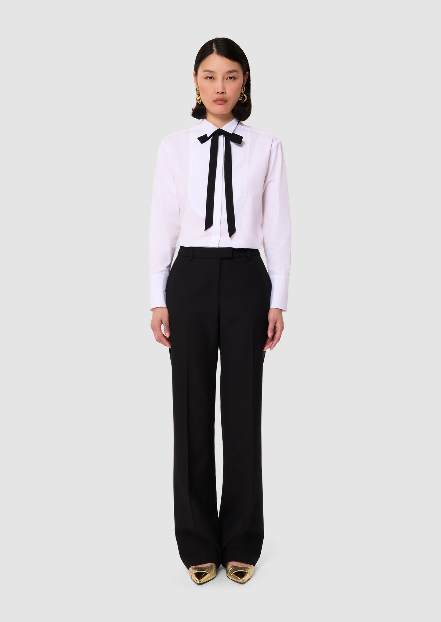 Poupette black tailored canvas pants