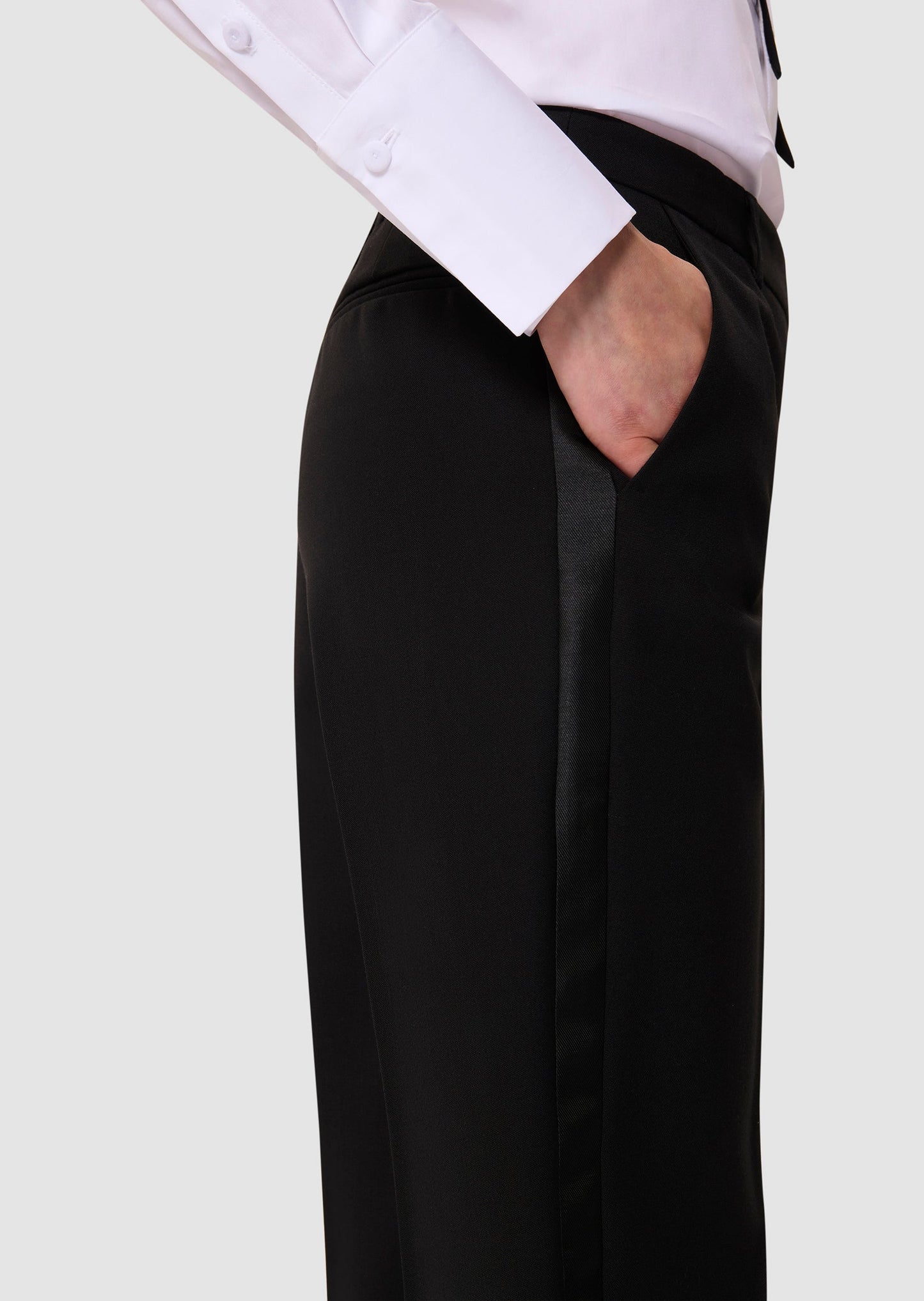 Poupette black tailored canvas pants