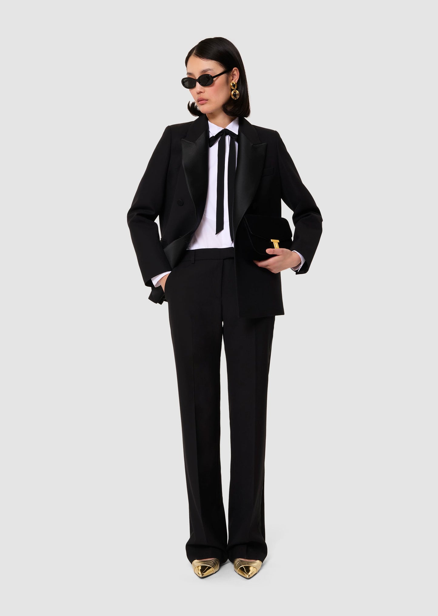 Poupette black tailored canvas pants