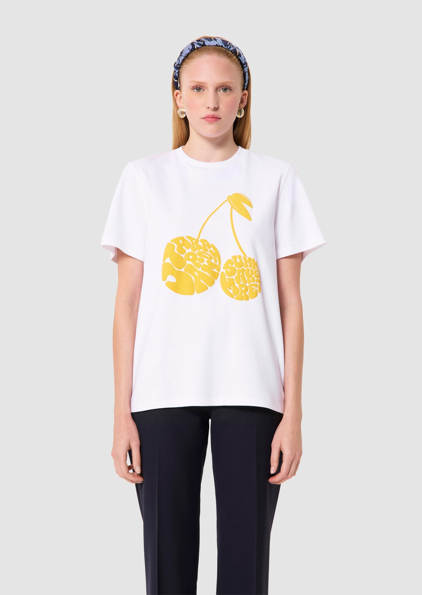 Taracherry white jersey T-shirt