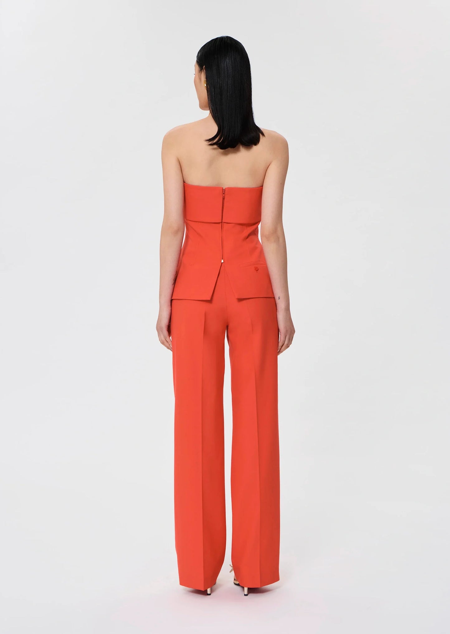 Tonnie red tailored canvas top