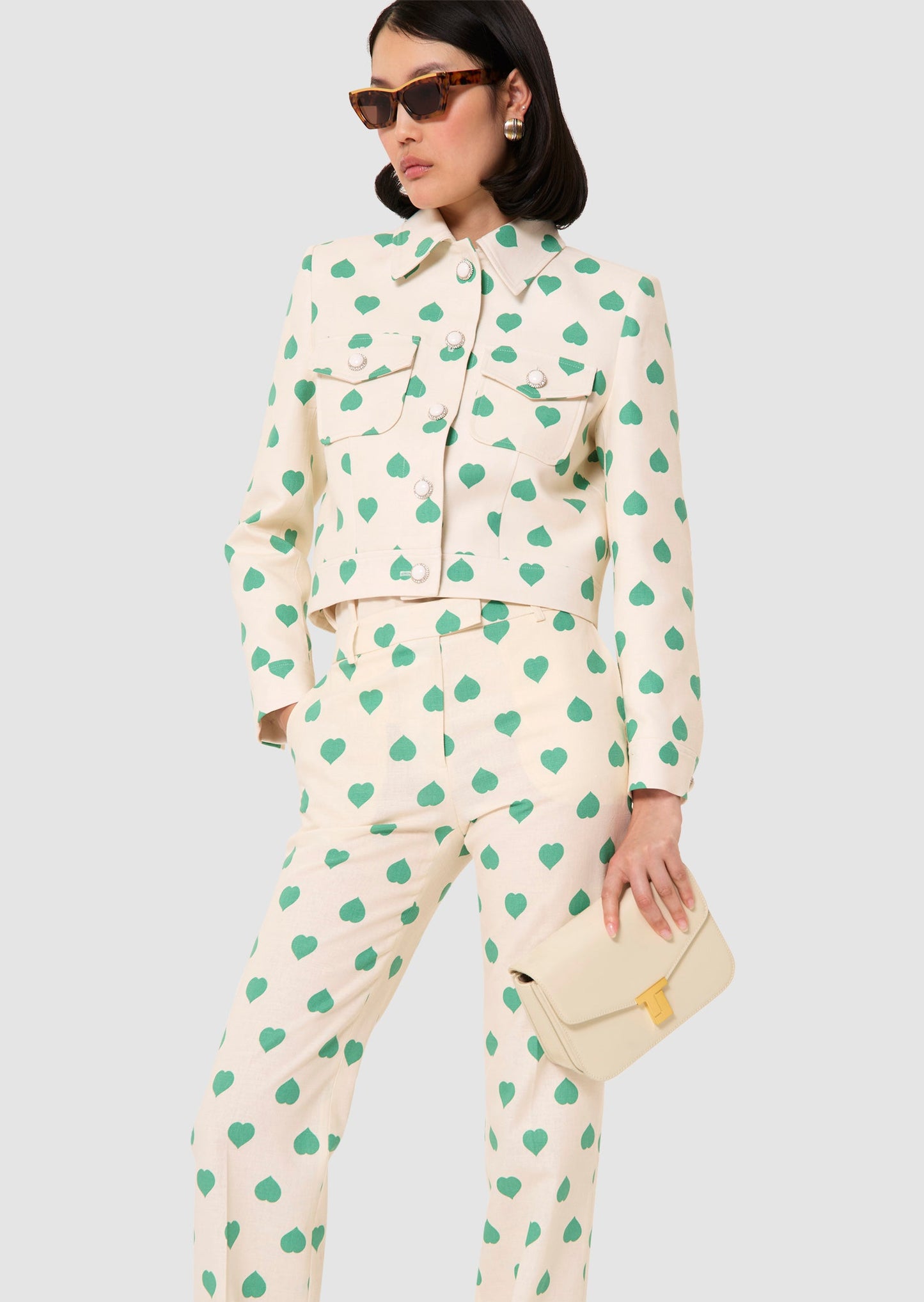 Vascano green hearts print jacket