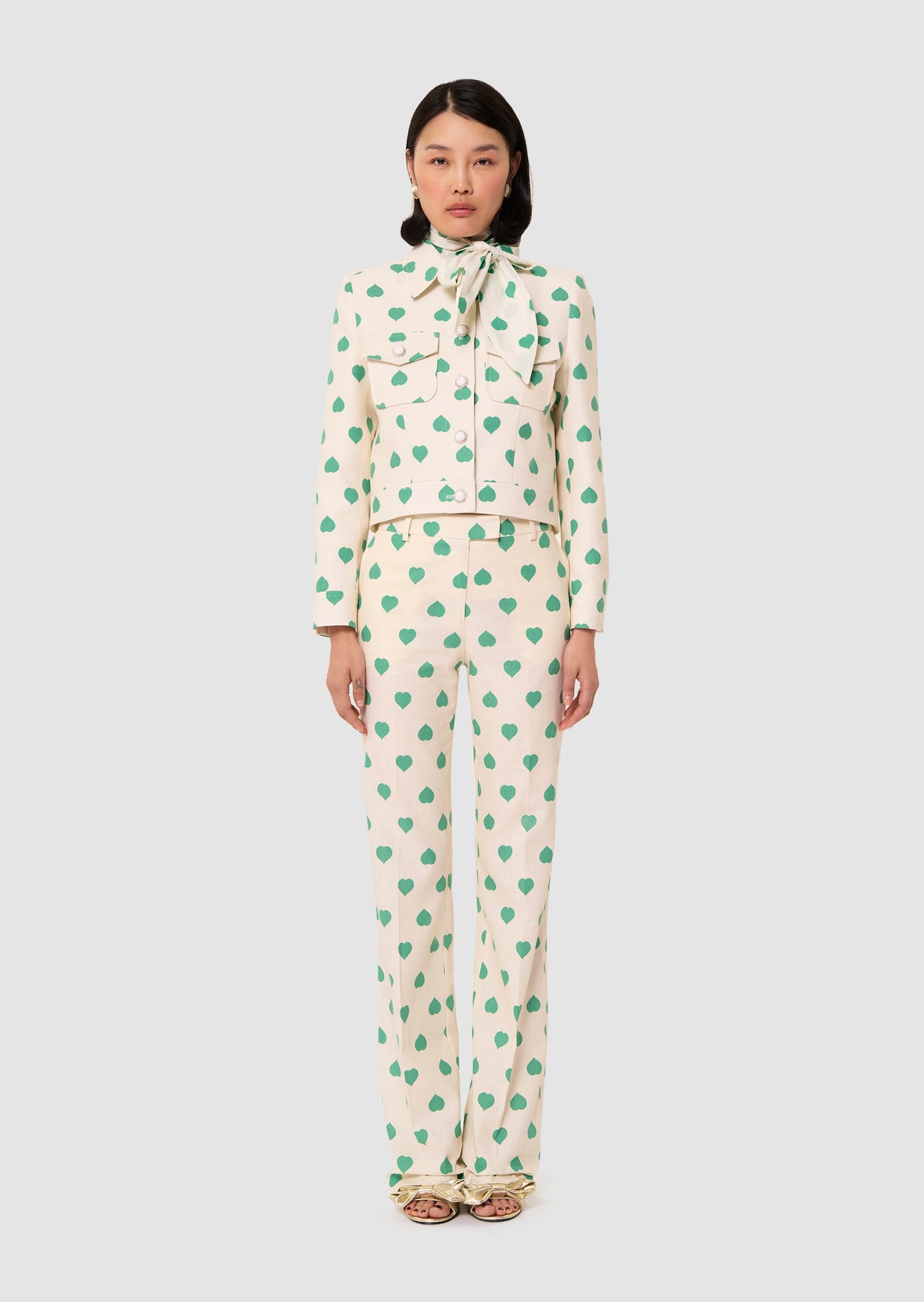 Vascano green hearts print jacket