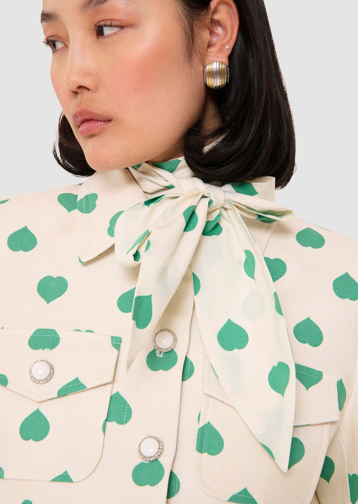 Vascano green hearts print jacket