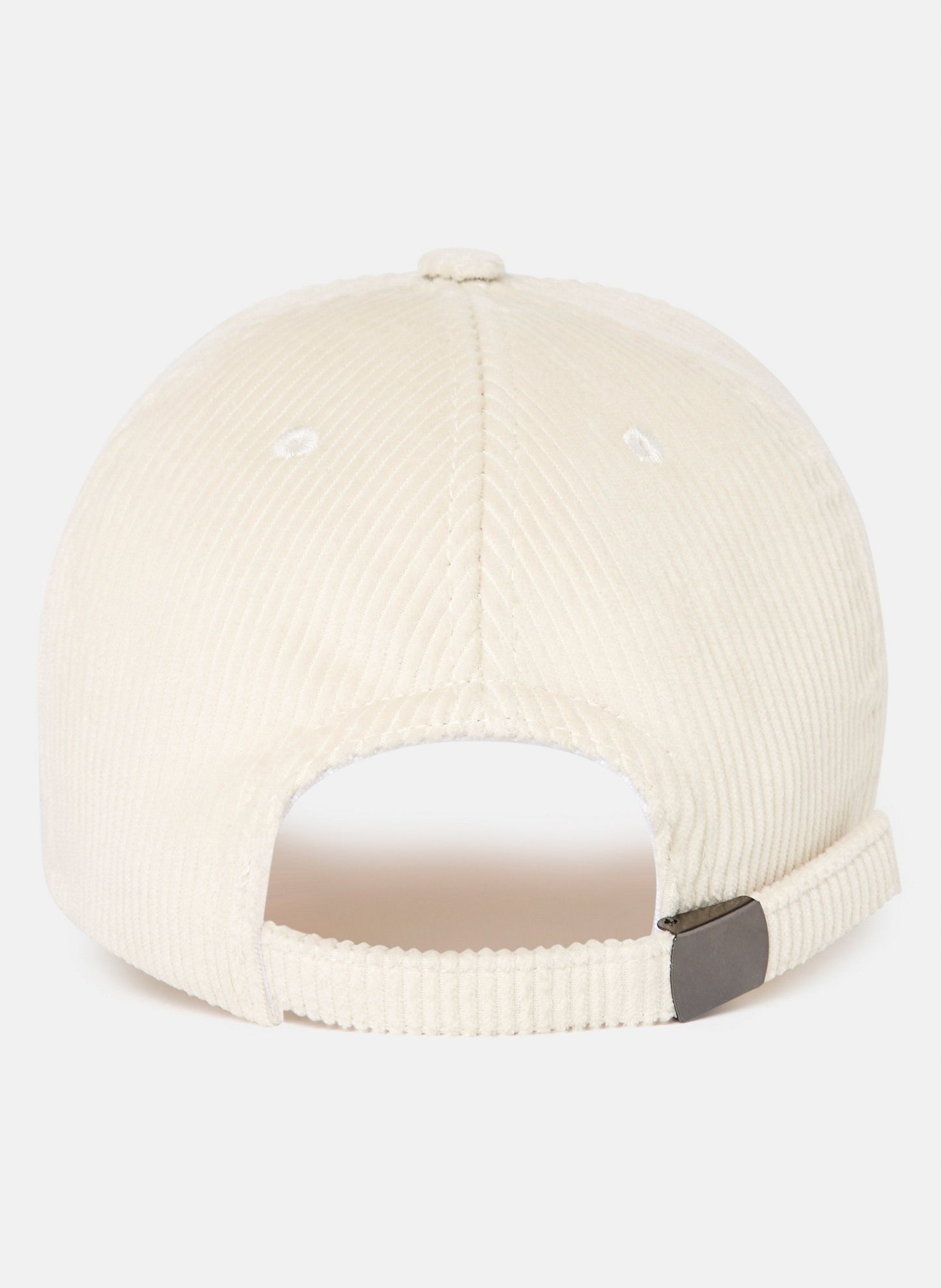 Tara Jarmon cotton ecru corduroy cap.
