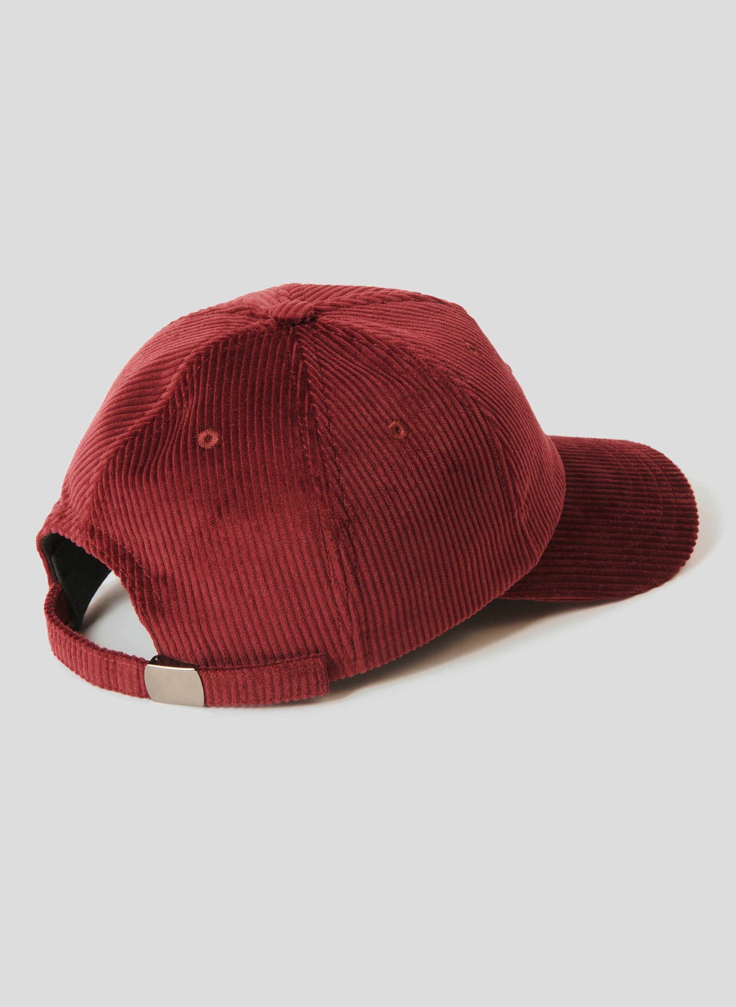 Burgundy Cotton Baseball Cap with Adjustable Closure.