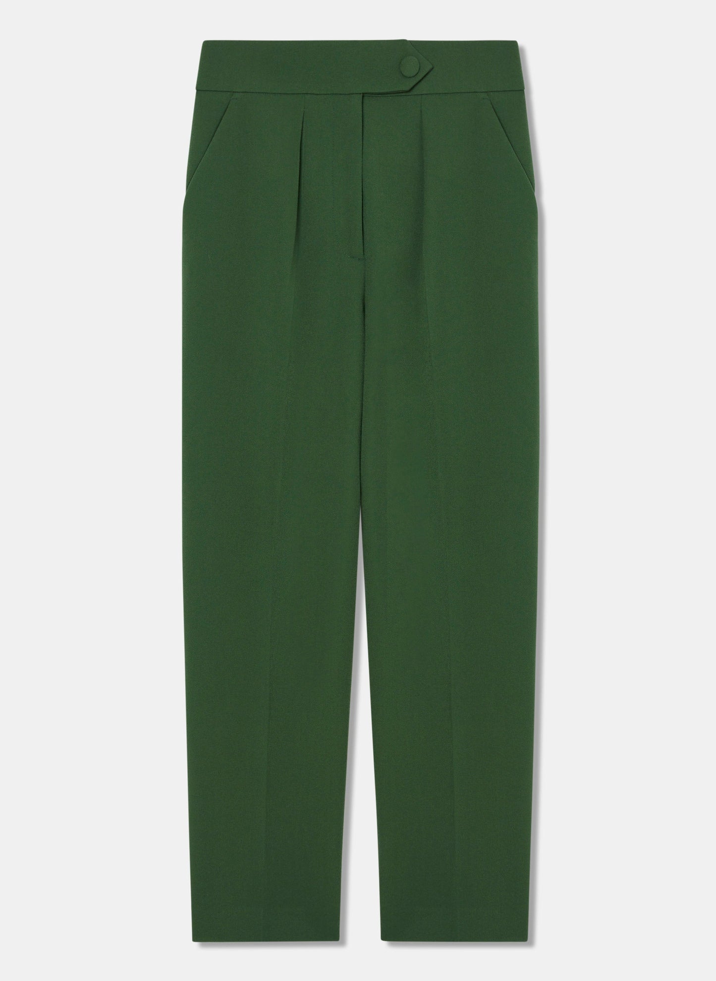 cactus green crepe pants with two side pockets.