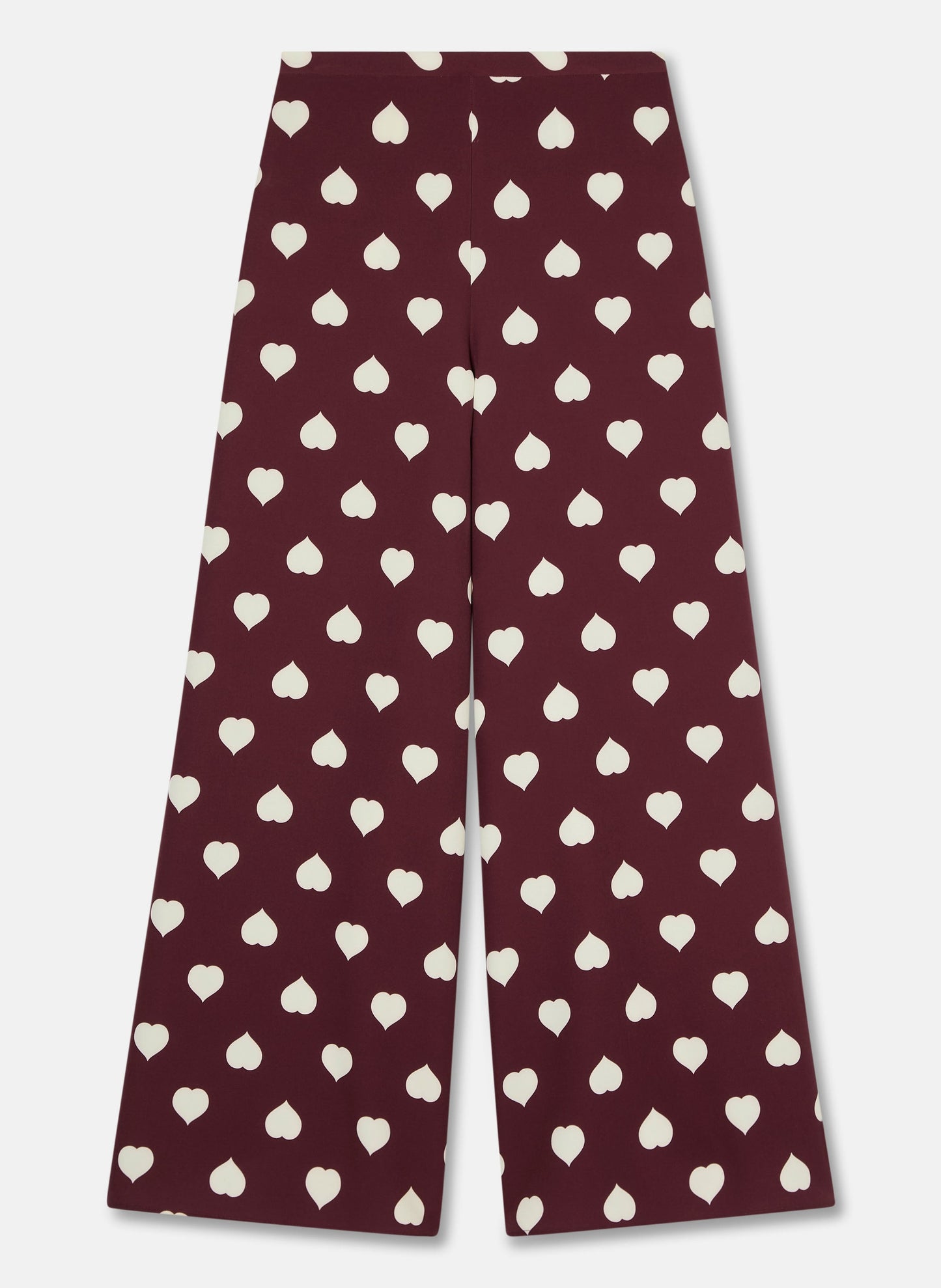 Versatile Burgundy Pants with Wide Leg and Hidden Closure.