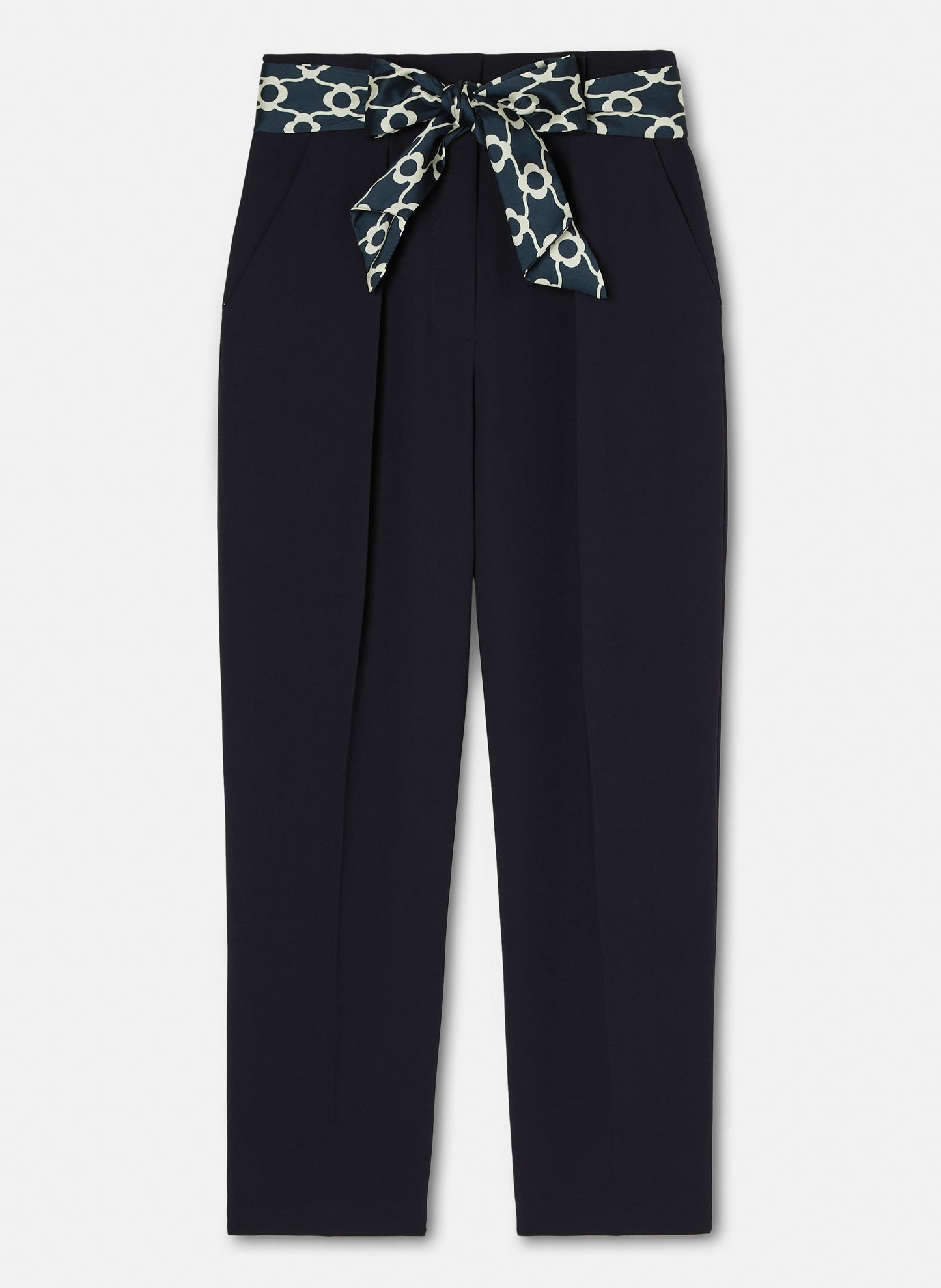 Comfortable Dark Blue Pants with Zip Closure and Side Pockets.