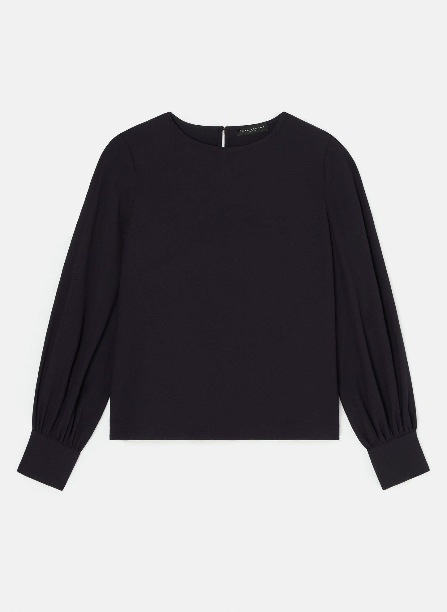 Comfortable Dark Blue Top with Crepe Fabric and Button Detail.