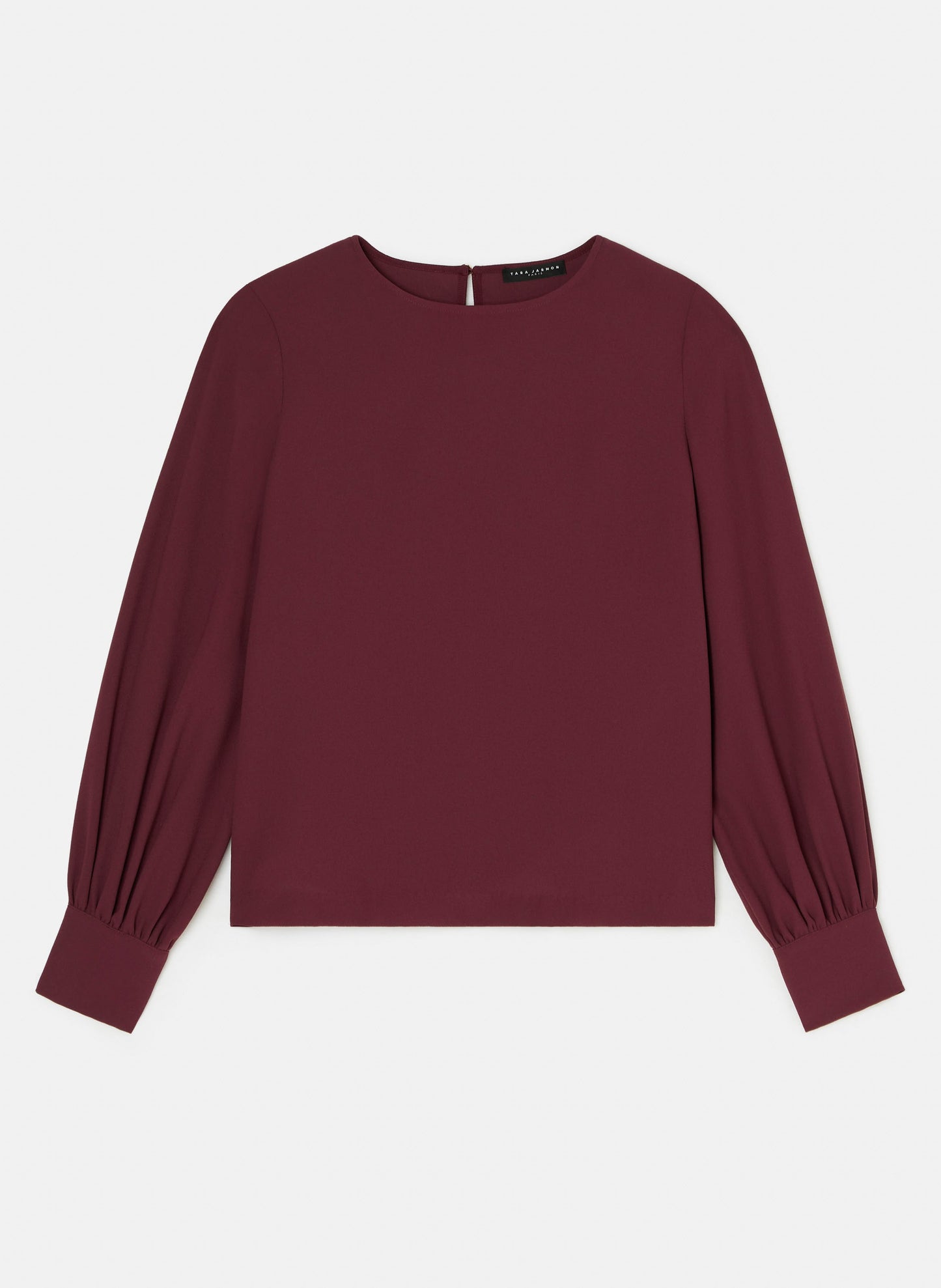Comfortable Burgundy Top with Crepe Fabric and Button Detail.