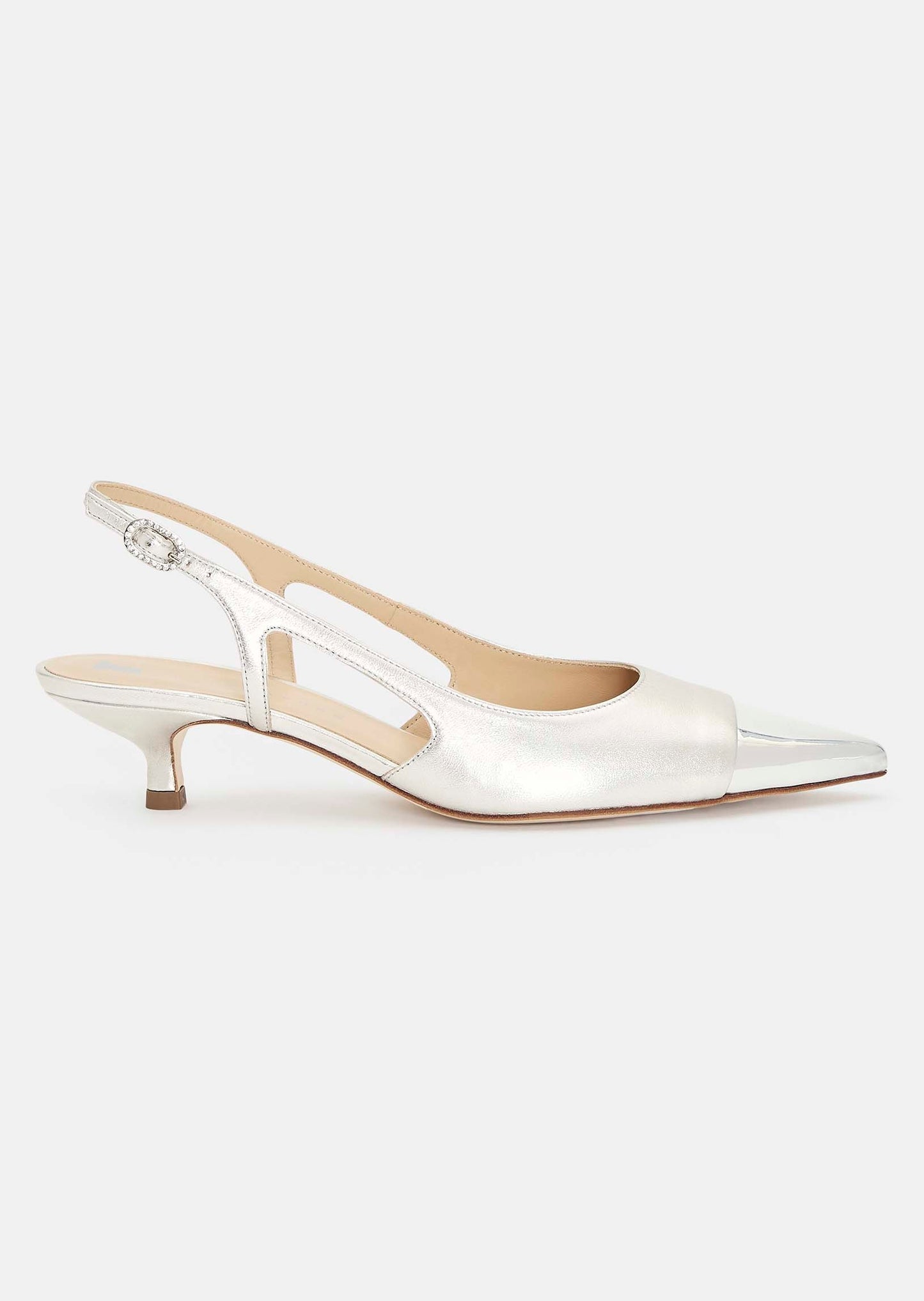 Kaia silver metallic leather loafers