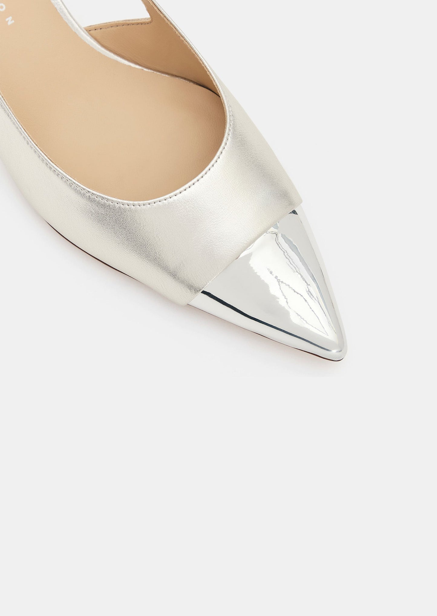 Kaia silver metallic leather loafers