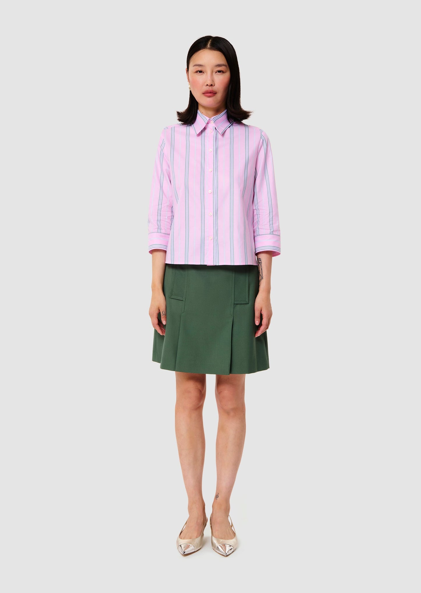 Charlot pink ribbed poplin shirt