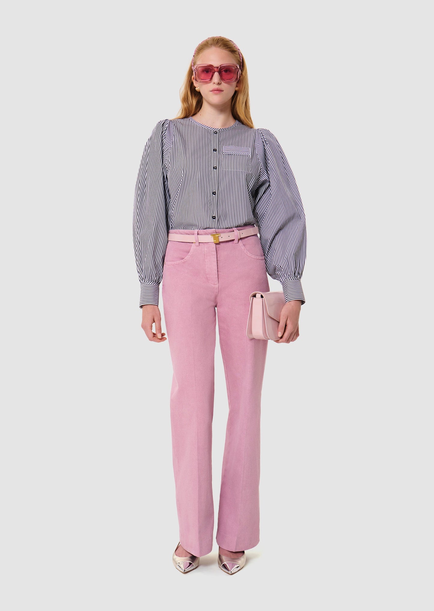 Candeur grey ribbed poplin shirt