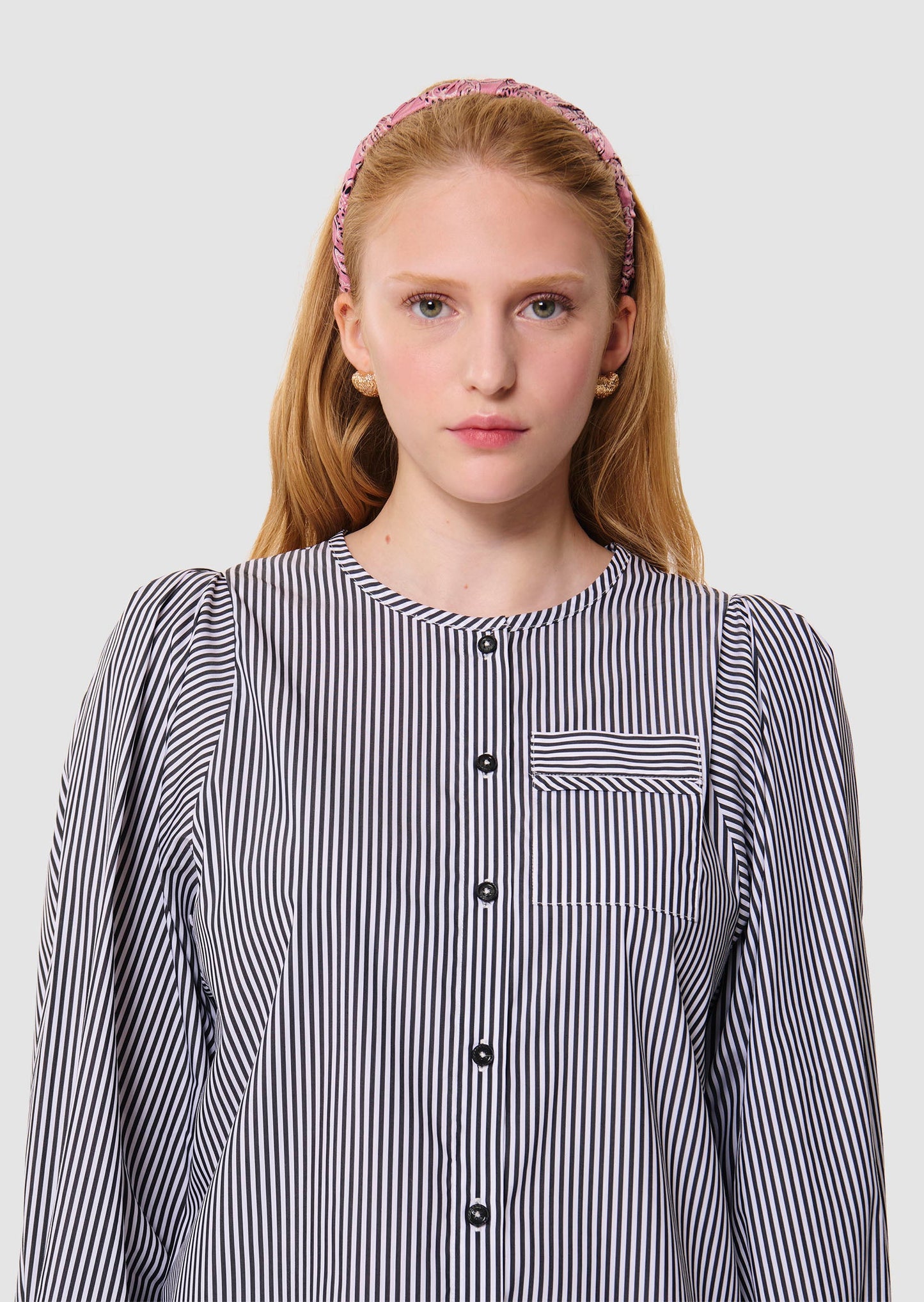 Candeur grey ribbed poplin shirt