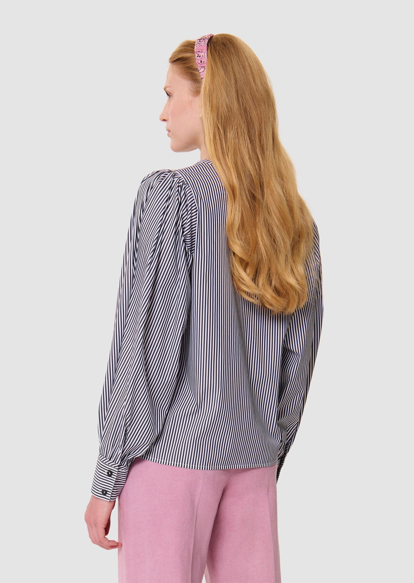 Candeur grey ribbed poplin shirt