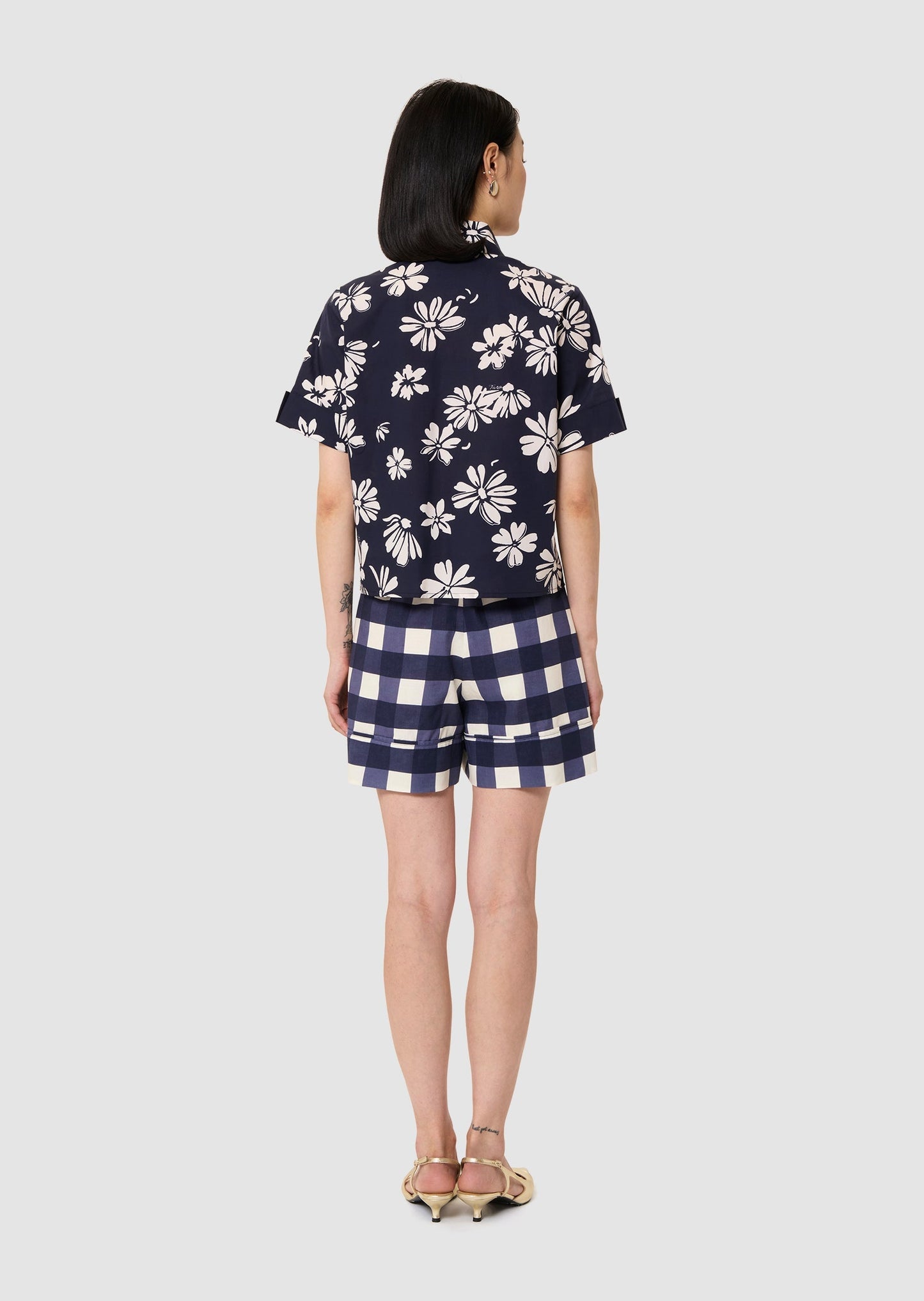 Charles midnight blue with a floral print