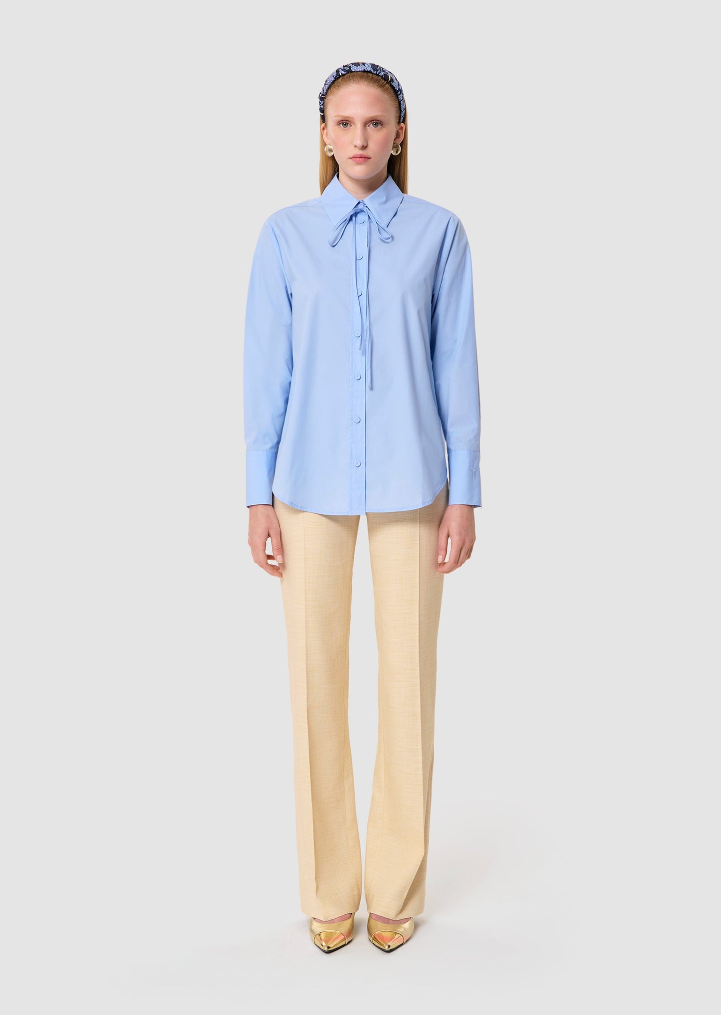 Clarissa blue poplin shirt