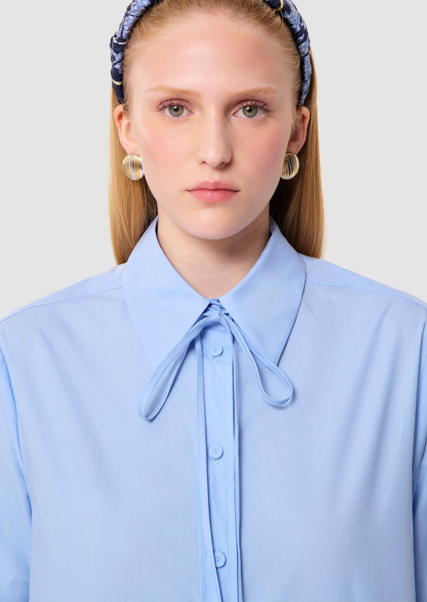 Clarissa blue poplin shirt
