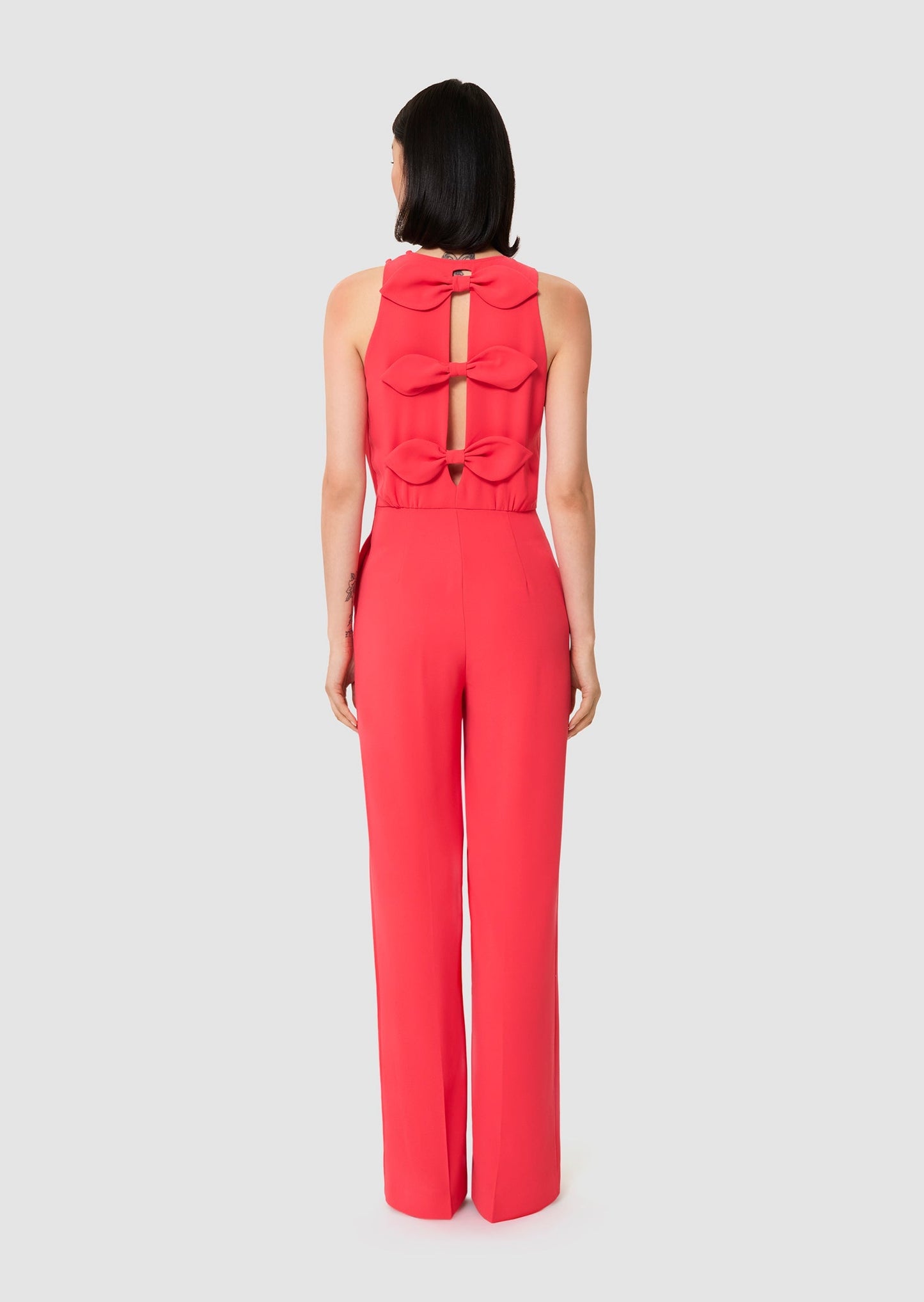 Cherry red crepe suit