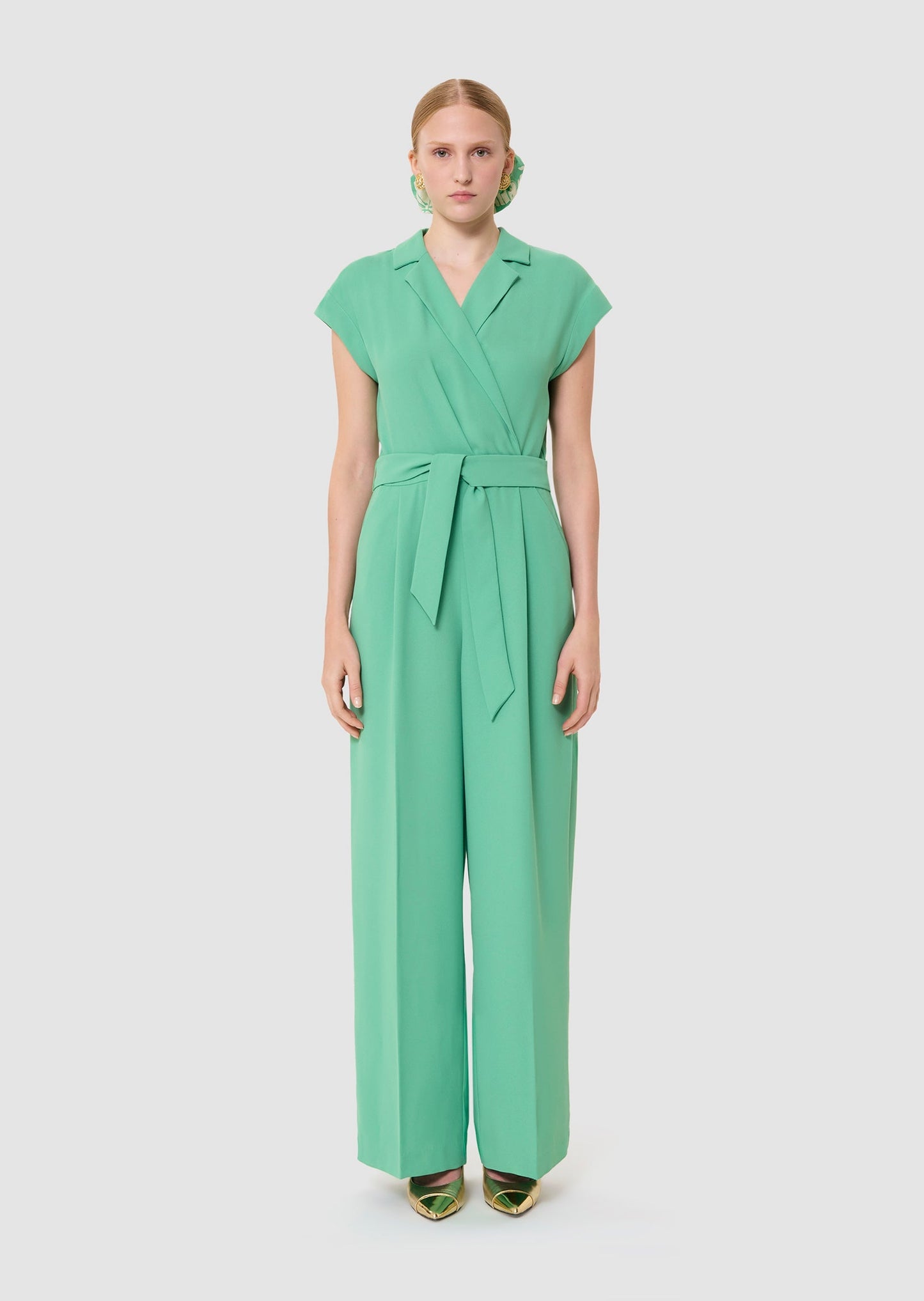 Charly green crepe suit