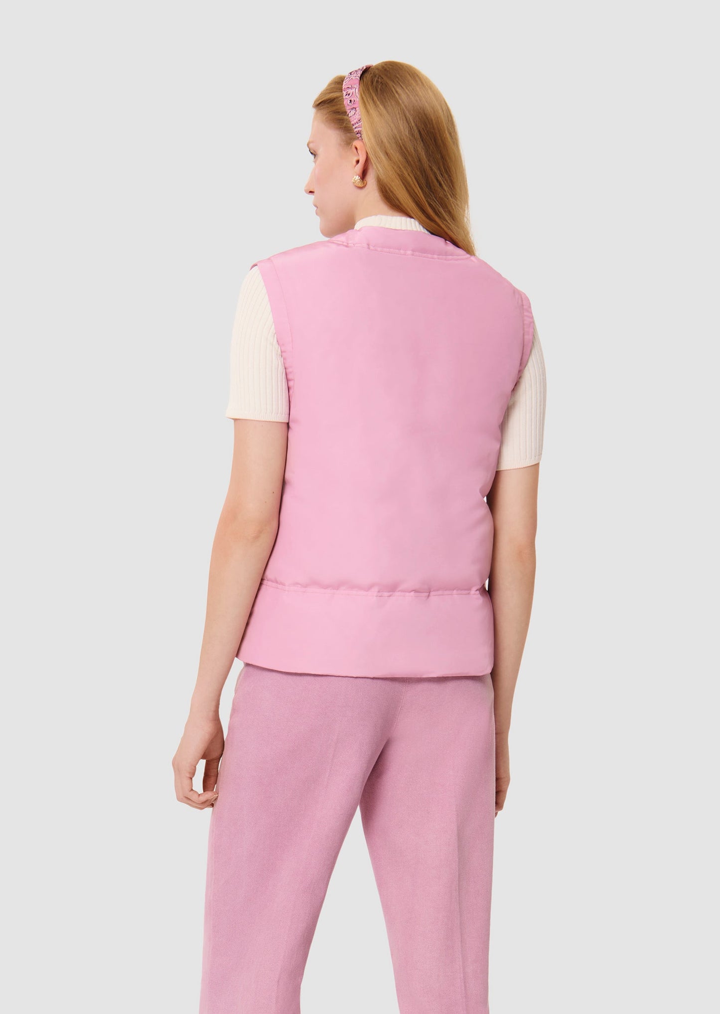 Dario matte pink sleeveless down jacket