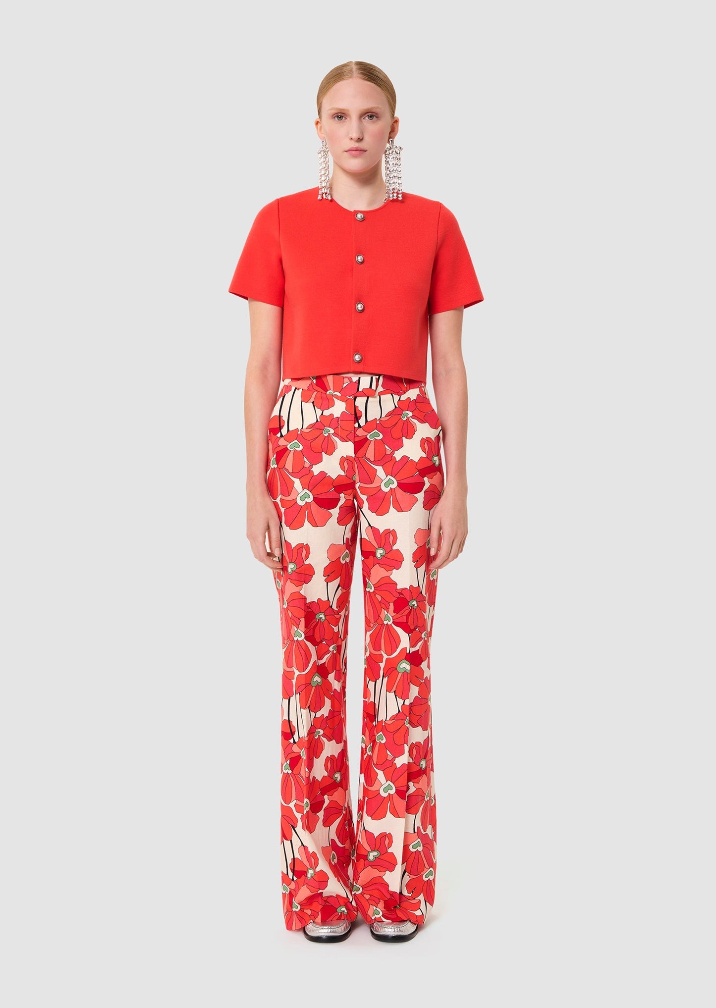 Glitter red knit cardigan