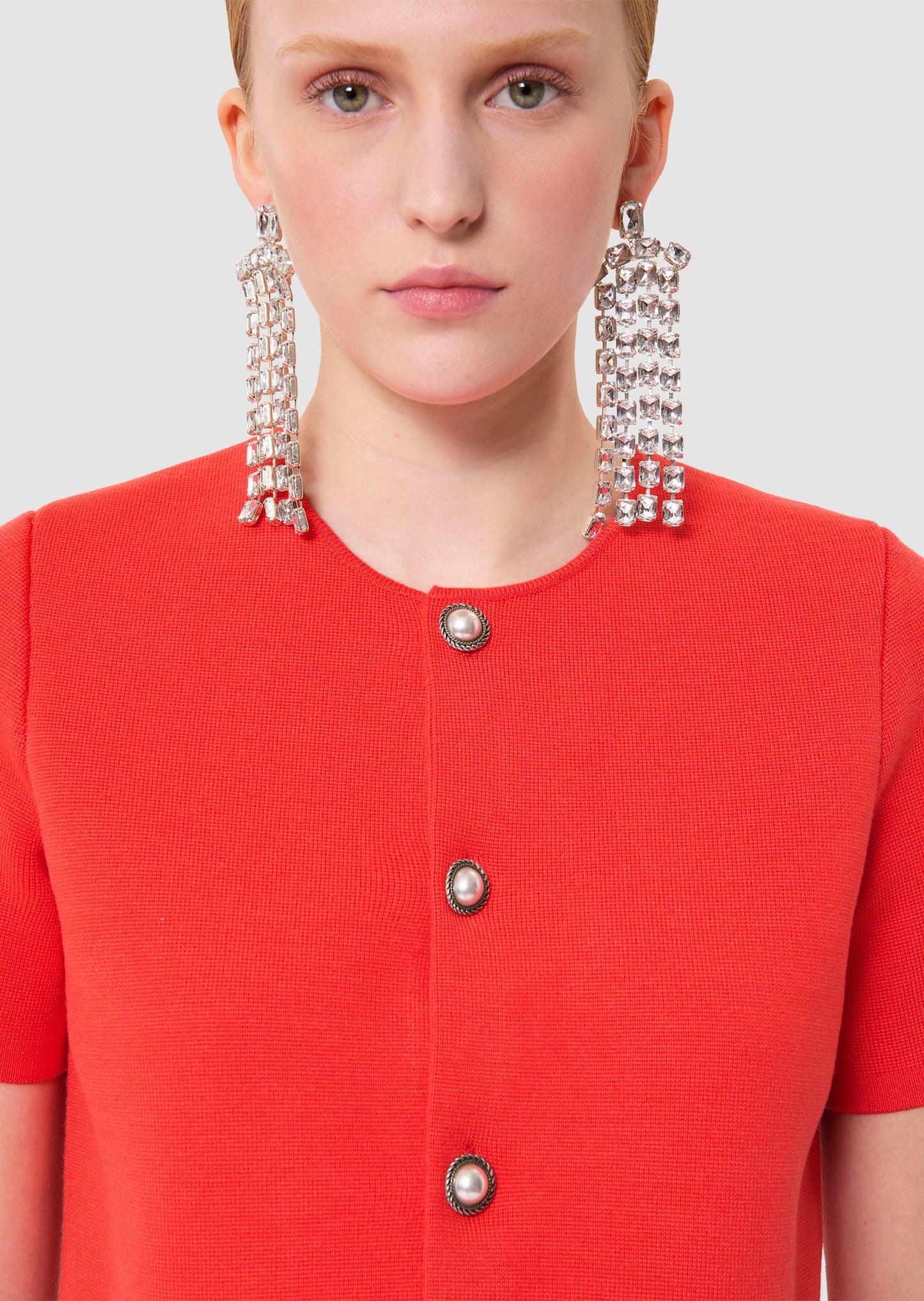 Glitter red knit cardigan