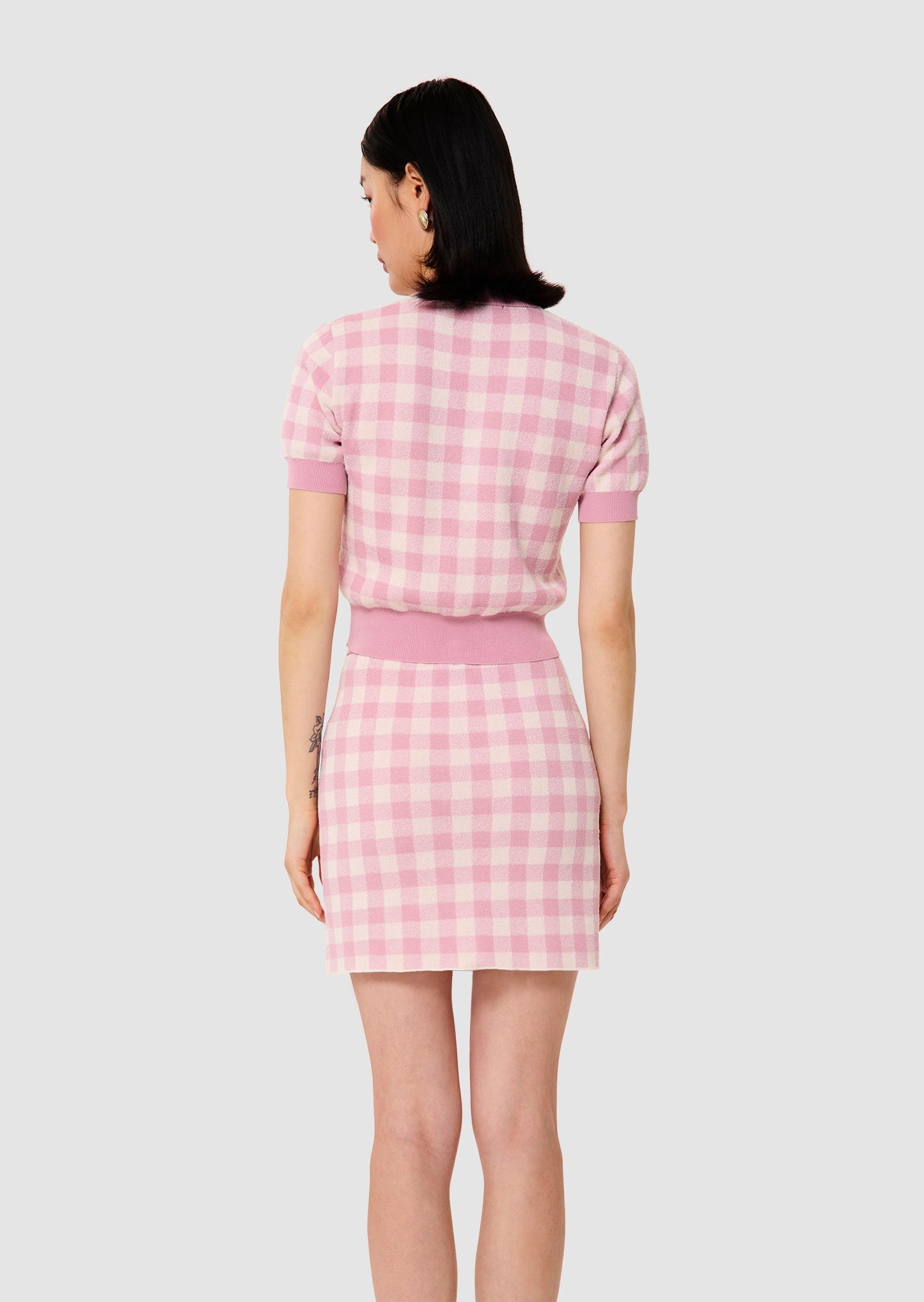 Gavril pink gingham cardigan