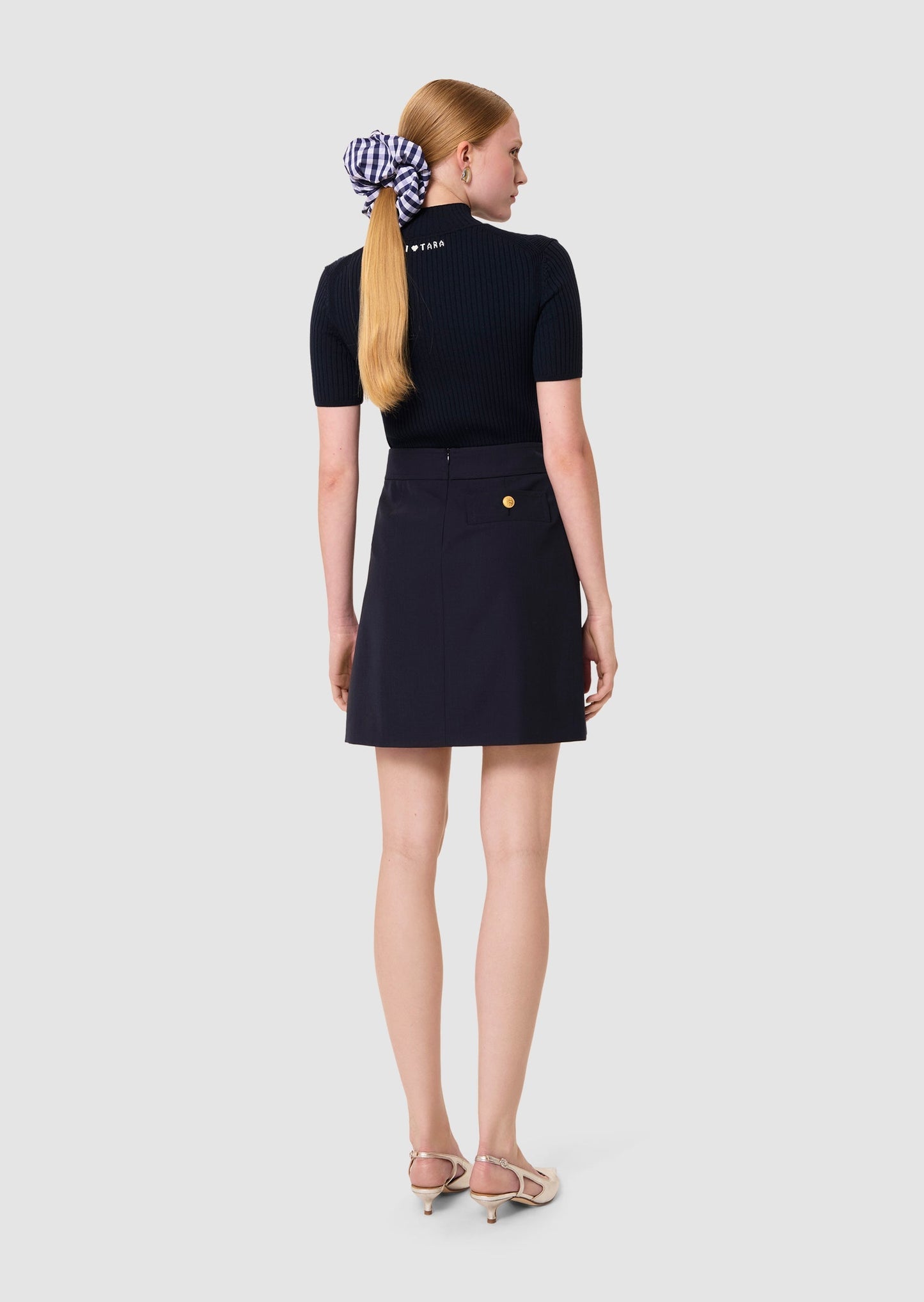 Jimmy midnight blue tailored wool skirt